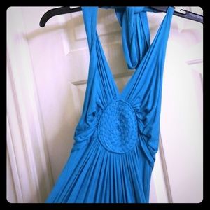 Salsa inspired blue turquoise dress